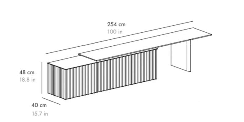 B 254 cm 3 deuren onder bank