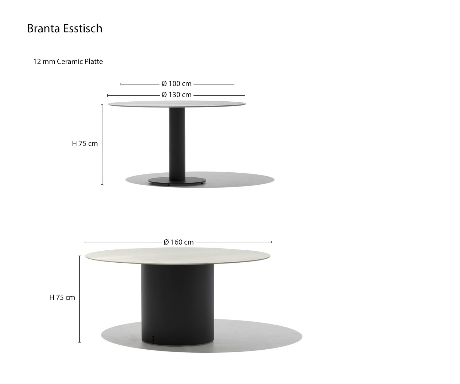 Branta eettafel van Todus Schets Afmetingen Afmetingen