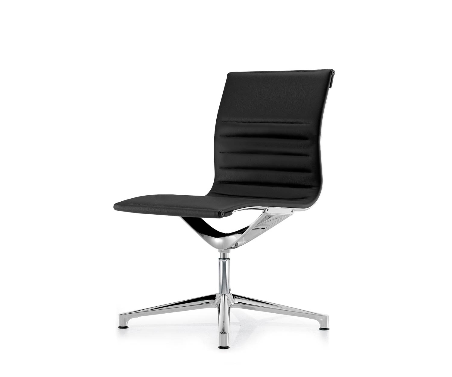 ICF Una Chair Managment bureaustoel design bureaustoel 4 arm zonder wielen H42 cm zonder leer leer zwart 901