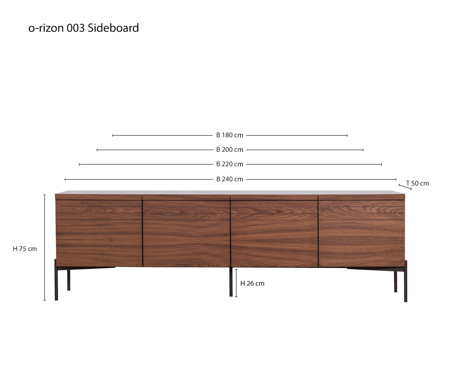 Design dressoir o rizon 003 van al2 Schets Afmetingen Afmetingen