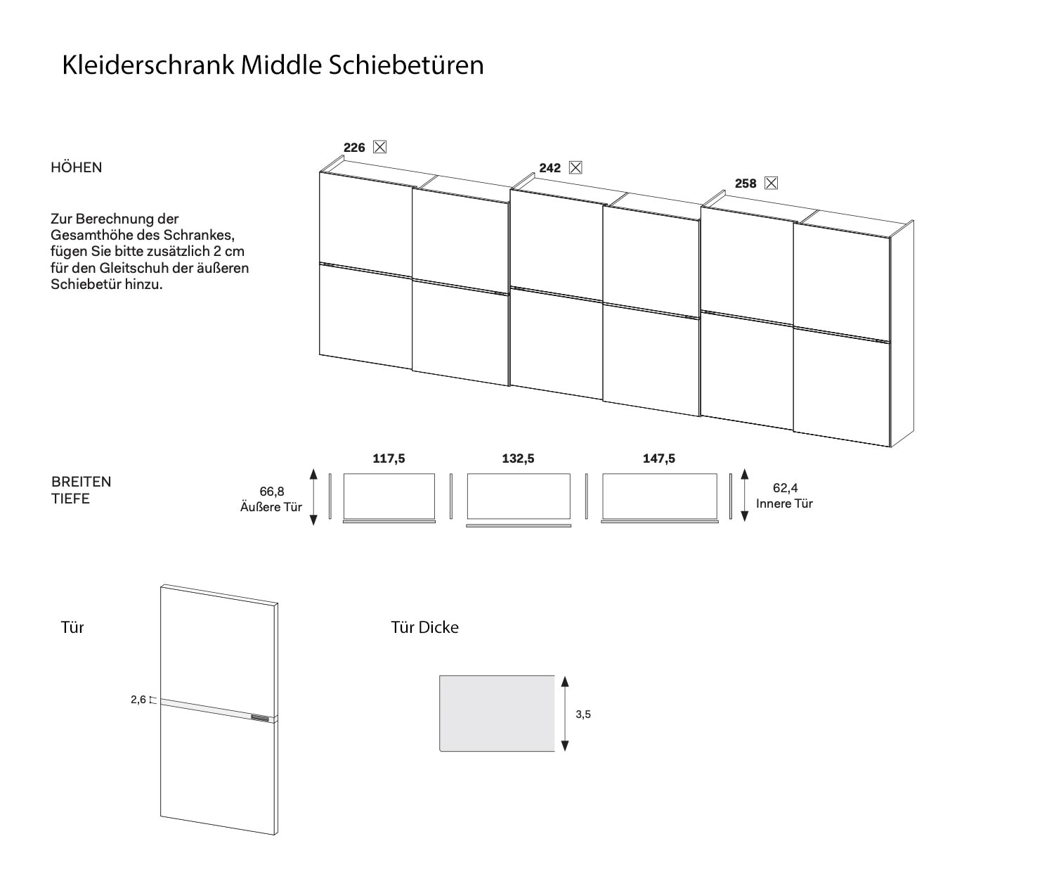 Schets Afmetingen Maten Novamobili Middenkast