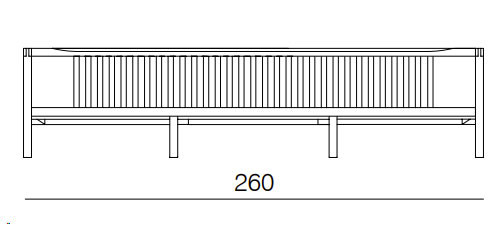 3-Sitzer B 260 cm H 63 cm T 90 cm