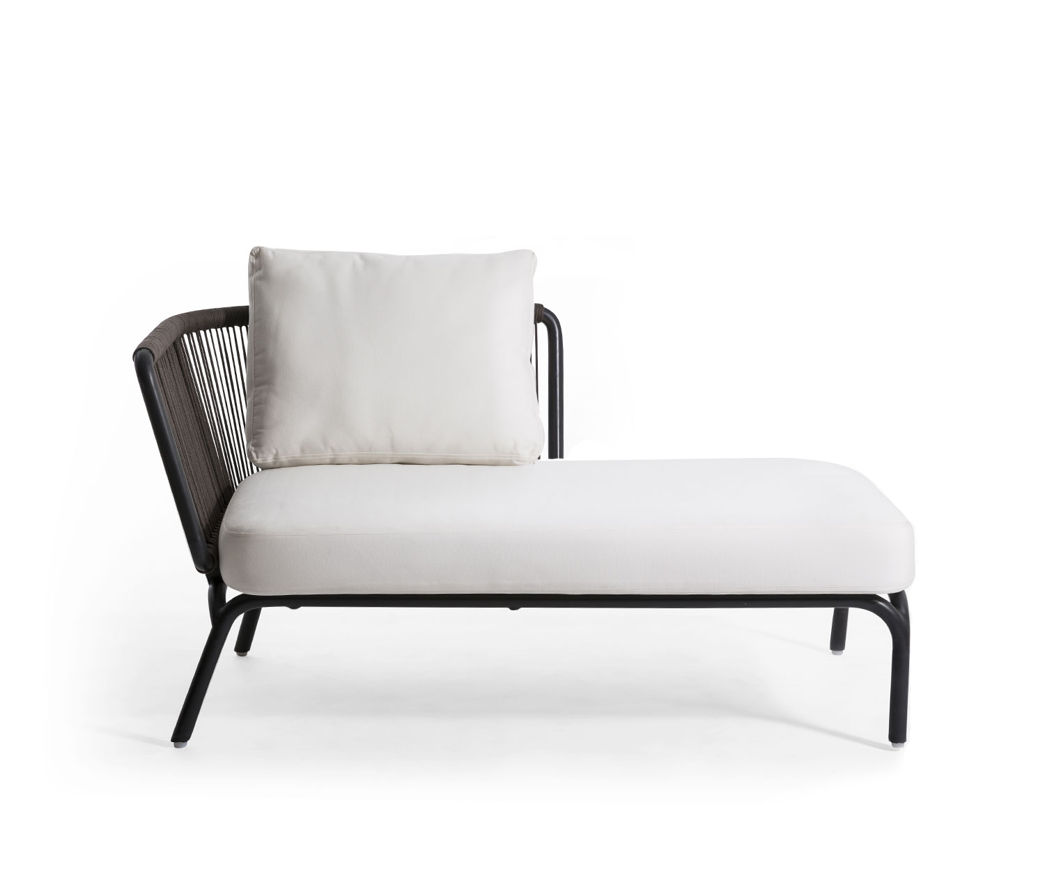 Oasiq Yland chaise longue 2-zitsbank met aluminium frame in antraciet