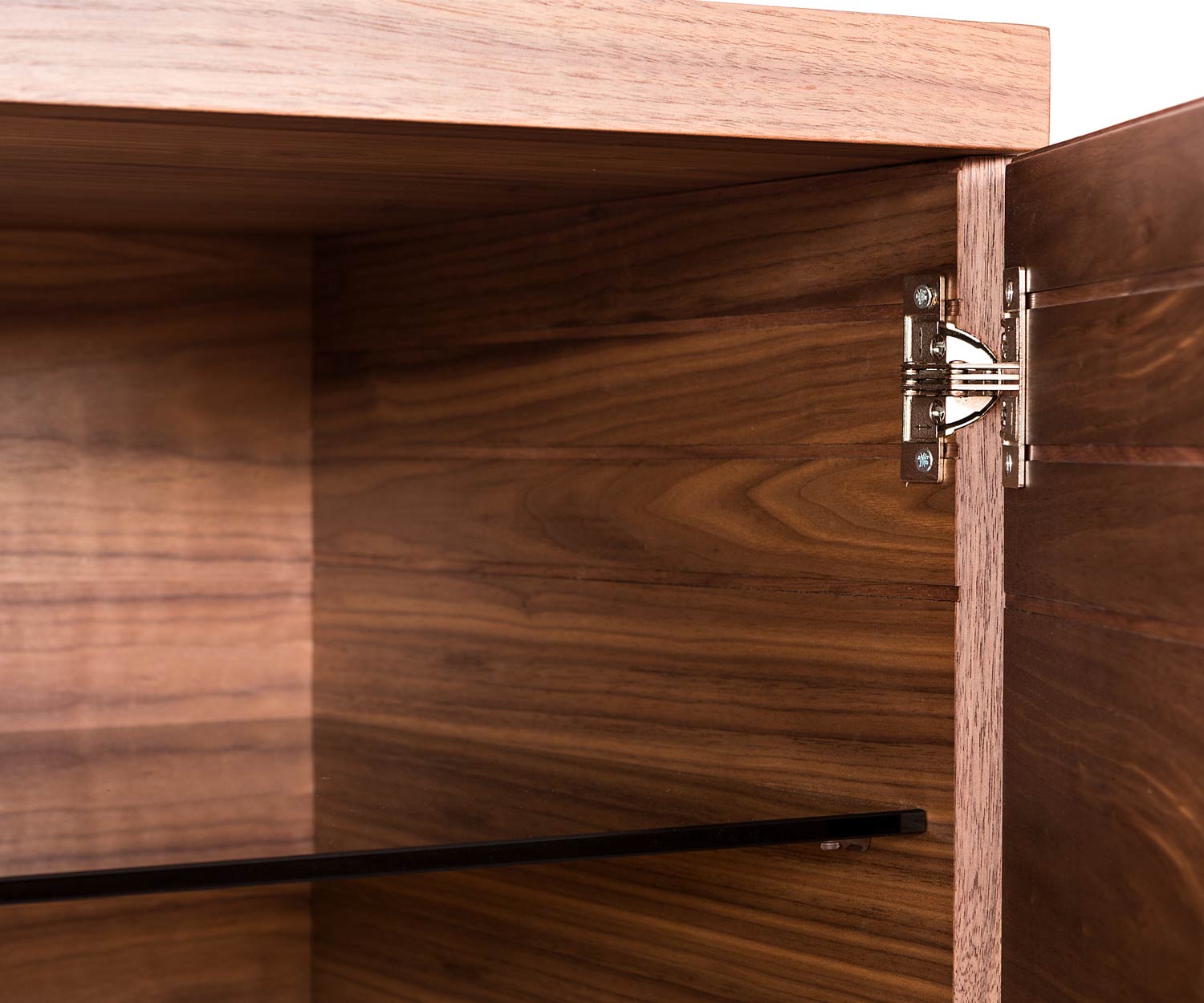 Design dressoir al2 o rizon Detail Deur open met glazen legplank