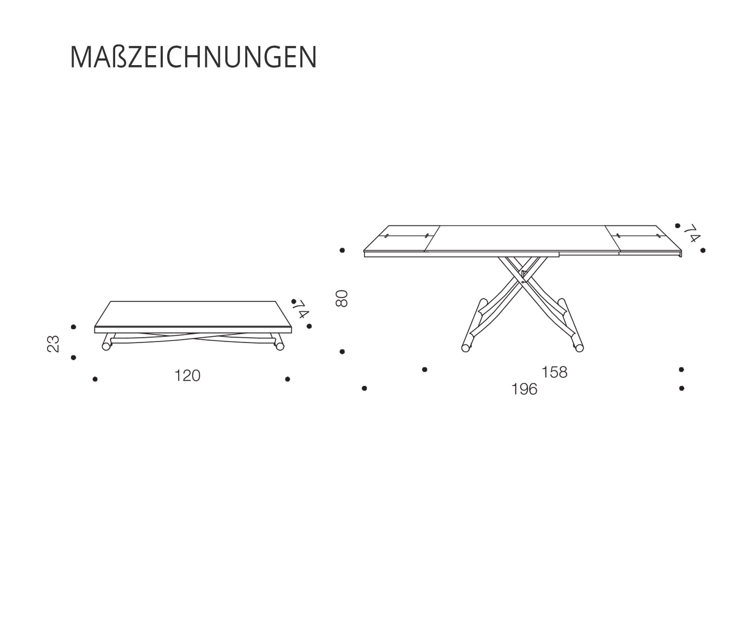 Ozzio Planetentafel T115 schetstekening