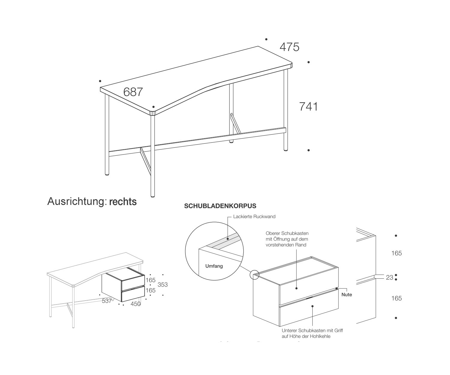 Livitalia Design Bureau Bureau Afmetingen Schets Maten